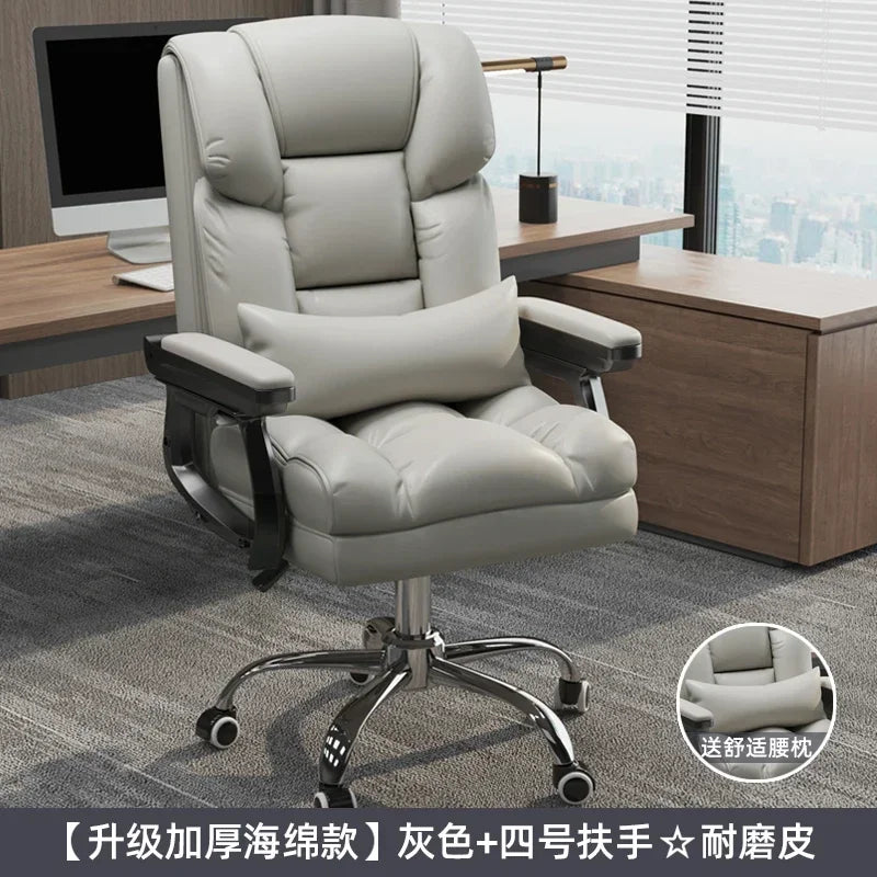 MMOOKA Rolling Leather Office Chairs Work Kneeling Gaming Nordic Office Chairs Comfy Arm Reading Chaise De Bureau Furnitures Wrx