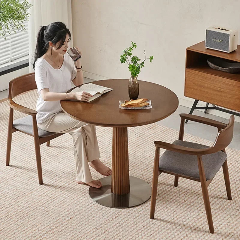 MMOOKA Round Dining Coffee Table Sets Wooden Chair Minimalist Living RoomDesigner Table Console Huismeubilair Modern Furniture
