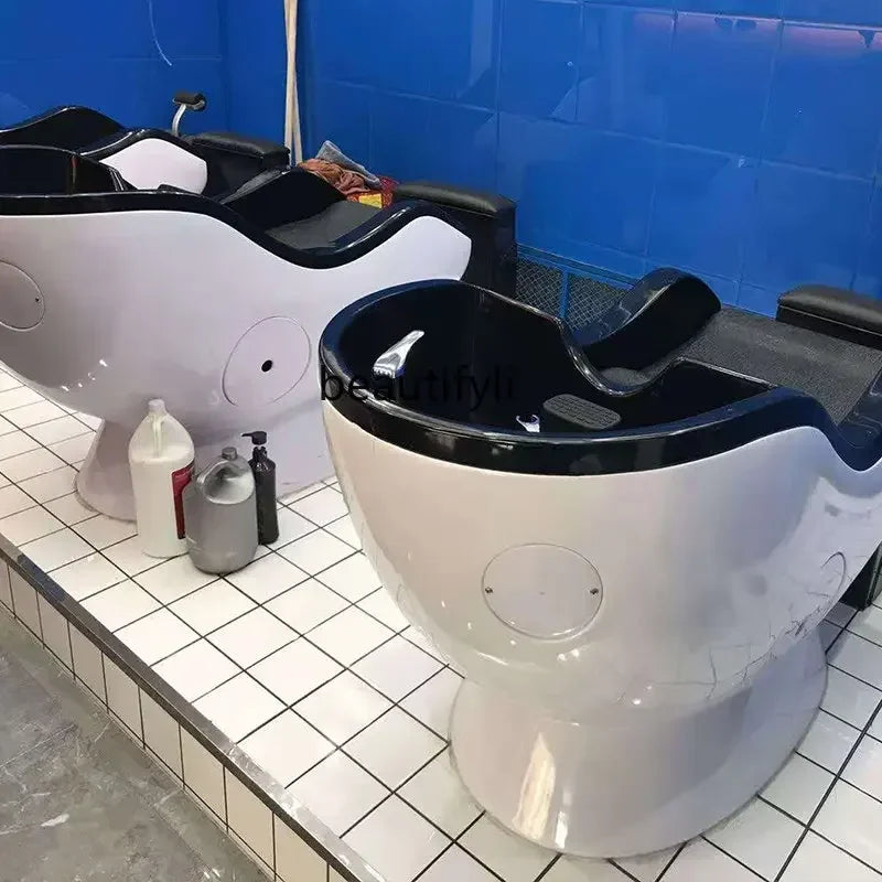 MMOOKA j Barber Shop Shampoo Chair for Hair Half Lying Shampoo Chair Sitting Beauty Flushing Bed