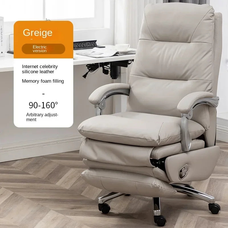 MMOOKA Study Ergonomic Office Chairs Leather Swivel Pedicure Accent Office Chairs Floor Rolling Lounge Sillas Oficina Furniture Wrx