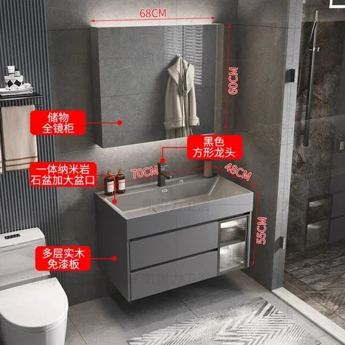 MMOOKA Multipurpose Narrow Bathroom Cabinets Makeup Organizer Makeup Bathroom Cabinets Mirror with Light Banheiro Furniture YX50BC