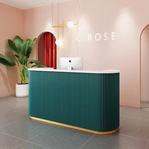 MMOOKA Clothing Store Small Cashier Beauty Light Luxury Bar Counter Arc Front Desk Reception Desk Commercial