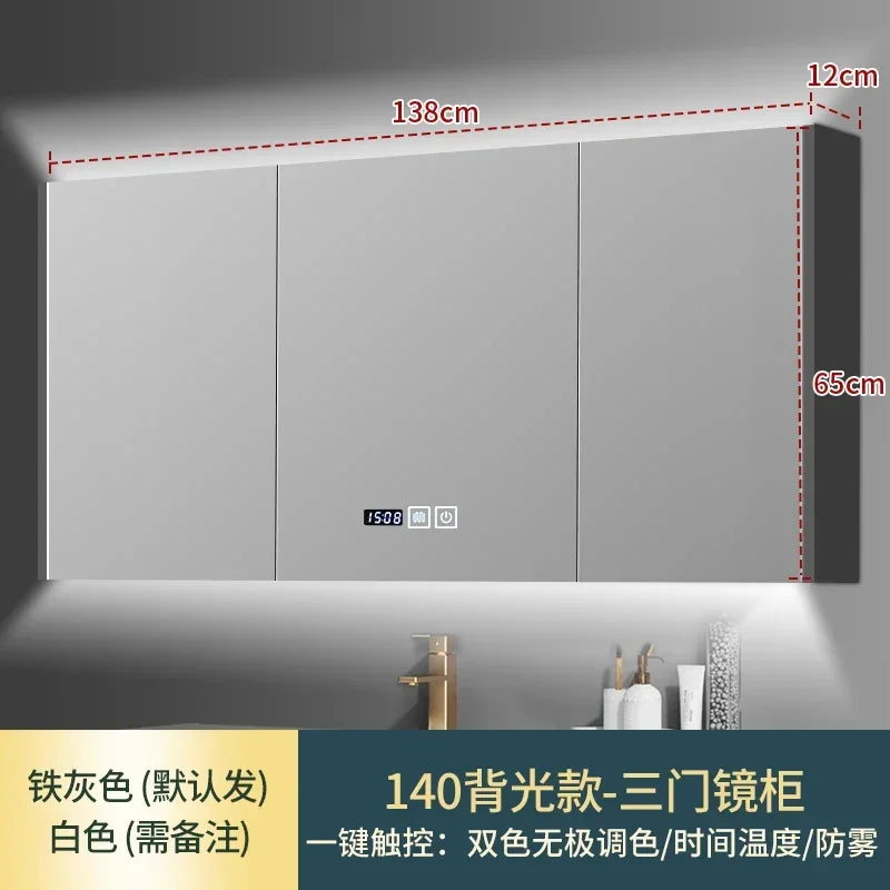 MMOOKA Wall Mounted Bathroom Cabinets Wall Mounted Mirror Aesthetic Vanity Bathroom Cabinet Smart Meubles De Salle De Bains Shelf