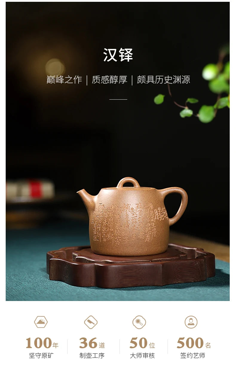 Centennial Liyong Yixing Famous Pure Handmade Purple Clay Pot Raw Ore Descending Slope Mud Qing-Style Teapot Kung Fu Tea Set Tea