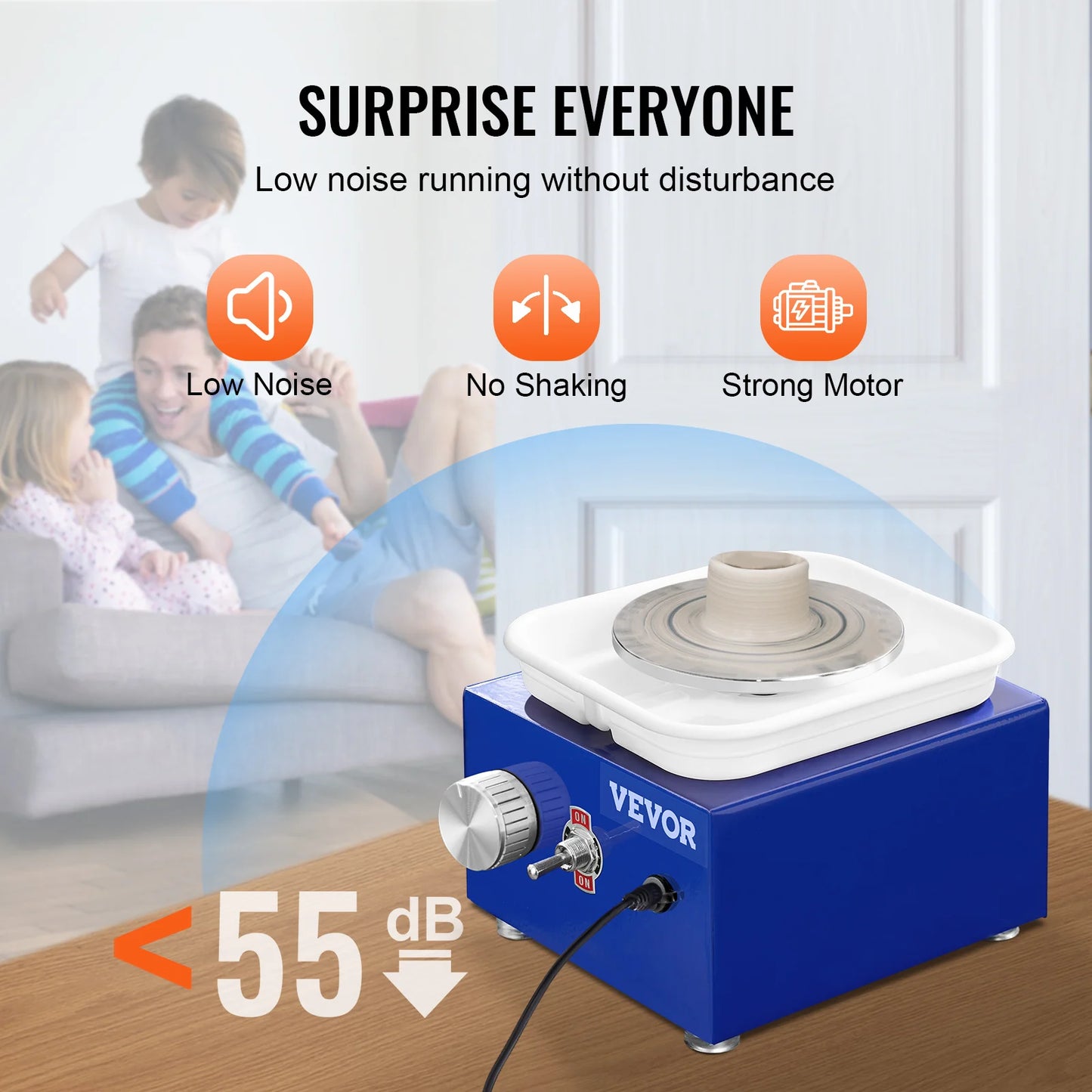 MMOOKA MMOOKA VEVOR 2.6in / 3.9in Mini Pottery Wheel 2 Turntables Ceramic Wheel Forming Machine Adjustable 0-300RPM Speed ABS Detachable BasinMMOOKA.COM