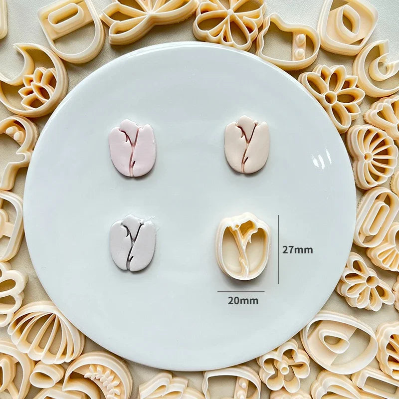 MMOOKA MMOOKA Flower Soft Pottery Earrings Polymer Clay Cutter Hollow Geometric Pattern Mold DIY Ceramic Earrings Jewelry Pendants Clay ToolsMMOOKA.COM