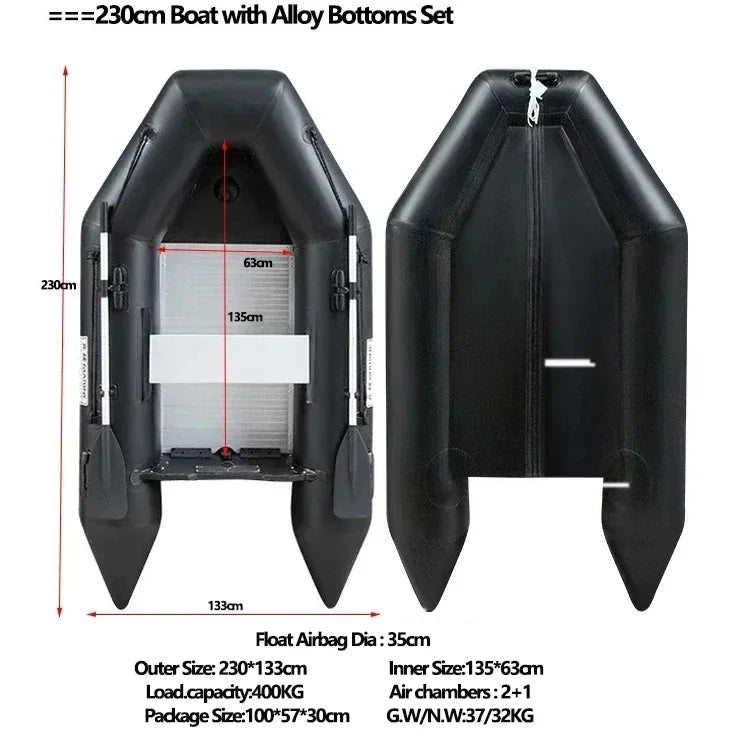 MMOOKA 2.3~3.8m Inflatable Boat with Alloy Bottoms Set 1.2mm Thicken PVC Assault Boat V Shape Keel Boat Bottoms LUYA Fishing Boats Set