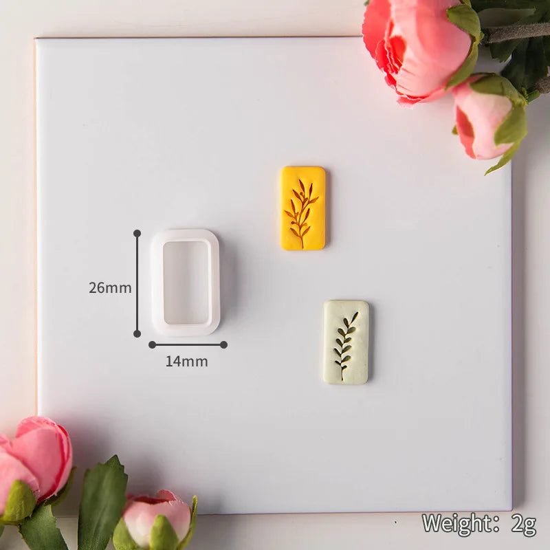 MMOOKA MMOOKA Green Fresh Leaf Soft Pottery Embossed Mold Plant Pattern Polymer Clay Earrings Pendant Stamping DIY Gift Cutting Die ToolsMMOOKA.COM