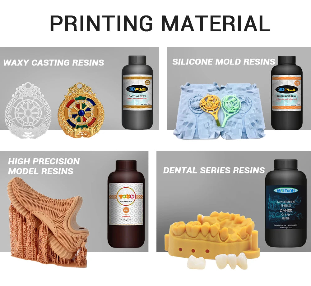 industrial-grade DLP 3D printer with high precision, good surface quality and fast printing speed. high production efficiency