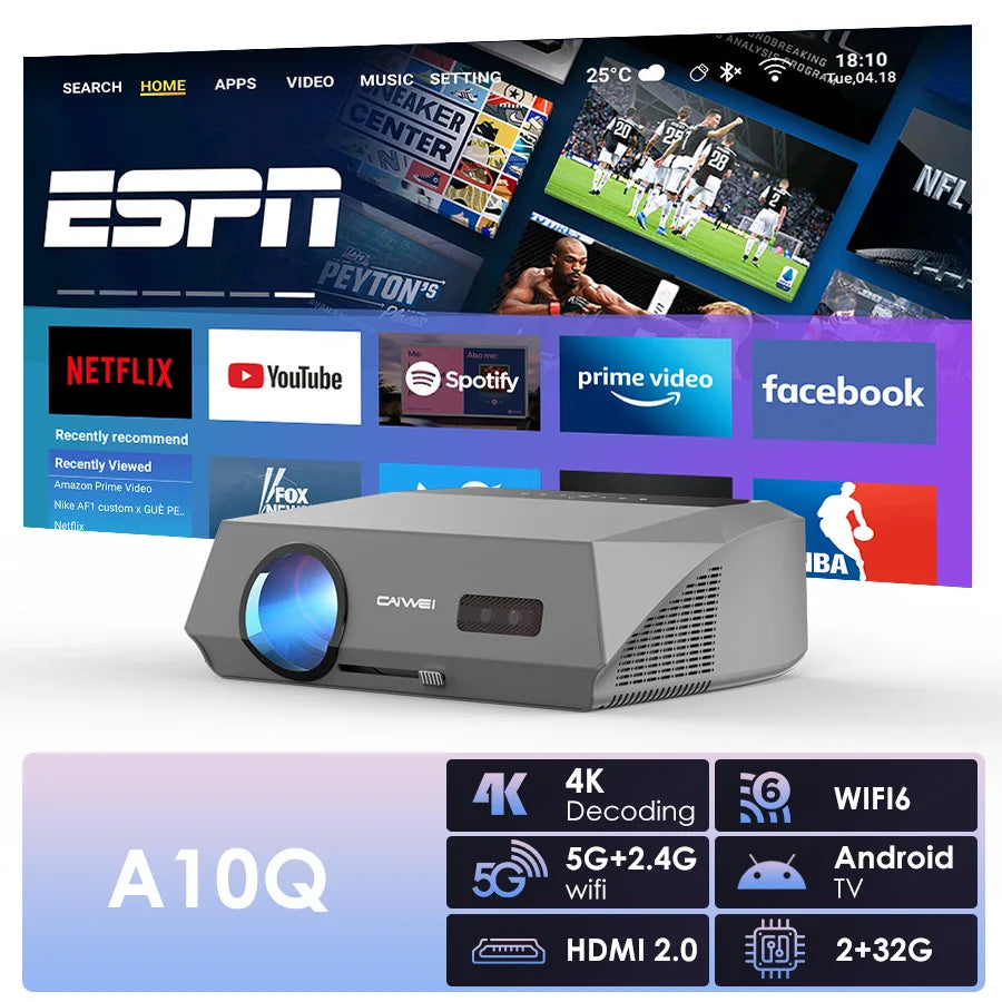 ANTNX 4K beamer Projector for Movies 2200 ANSI Auto Focus Native Full HD 5G Wifi Android TV Home Theater Daylight HDR Video Projectors ANTNX.COM