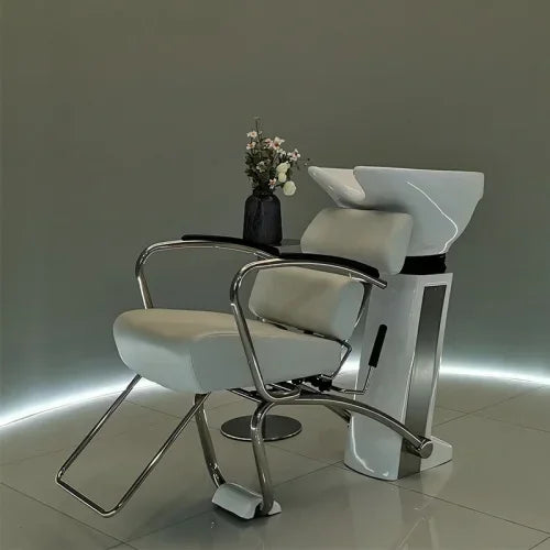 MMOOKA j Barber Shop Shampoo Chair for Hair Half Lying Shampoo Chair Sitting Beauty Flushing Bed