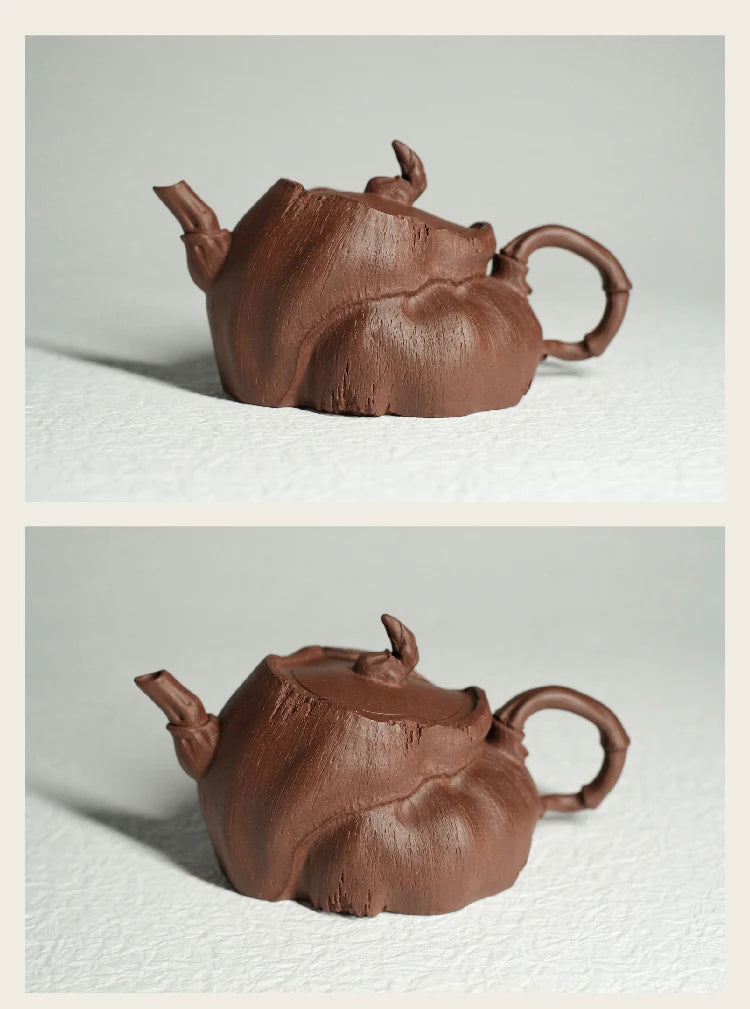 Xiaoyao Bamboo Purple Clay Fully Handmade Flower Ware Pot Yixing Original Mining Master Pure Tea Set