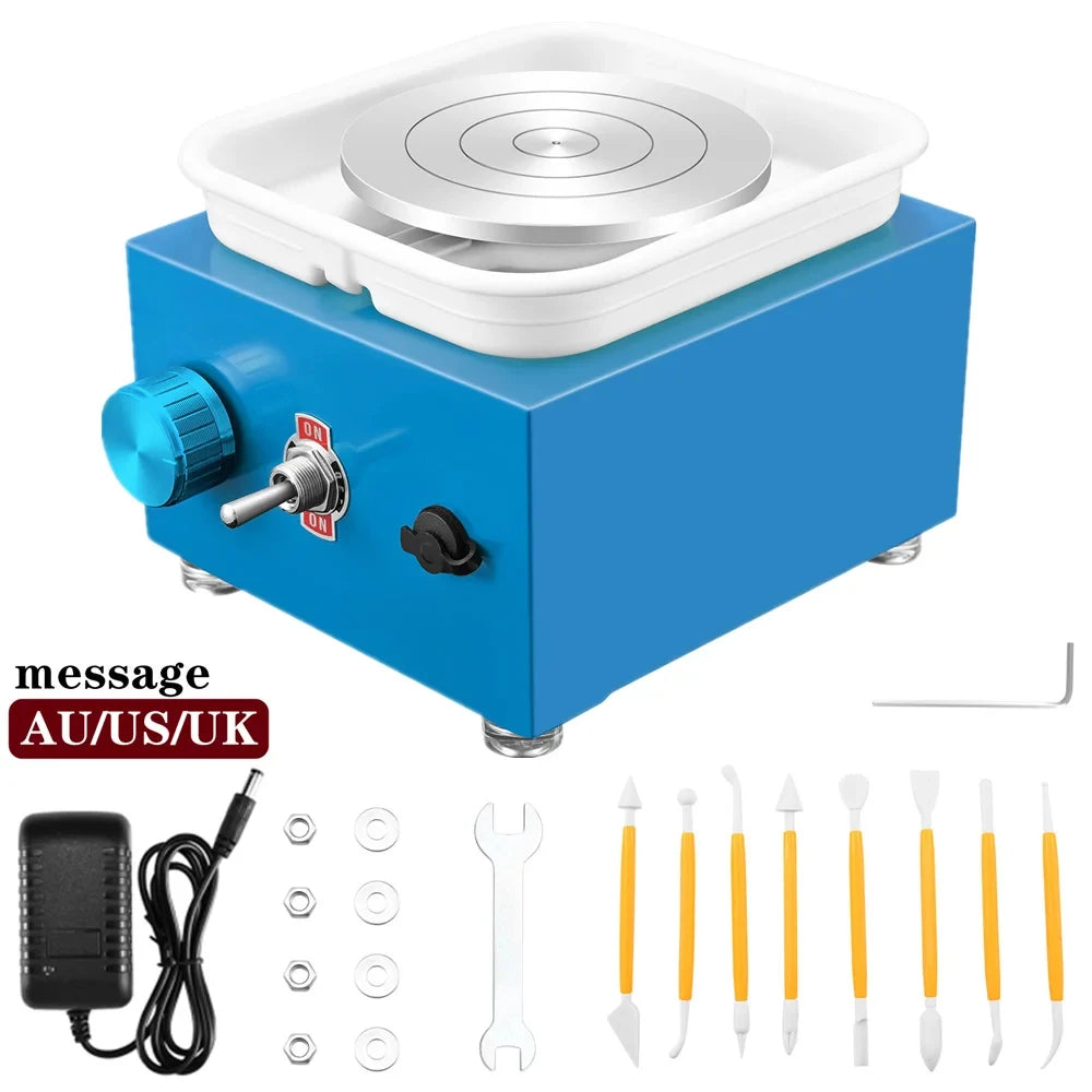 MMOOKA MMOOKA Electric Pottery Wheel Machine, Mini Pottery Forming Machine, Pottery Machine with Clay Sculpting Tools, 10CM Pottery TurntableMMOOKA.COM