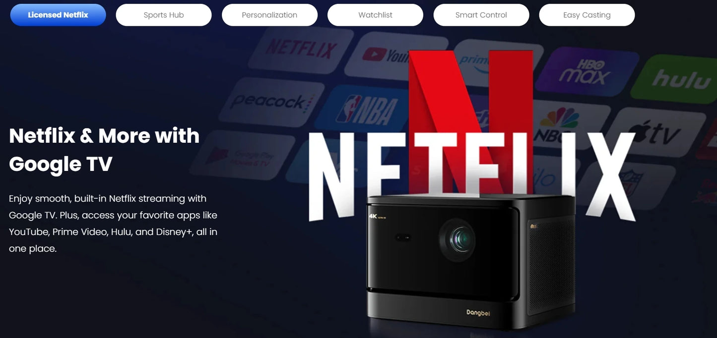 ANTNX Y-Dangbei Mars Pro 2 UHD 4K Laser Projector Google TV & Netflix Dangbei Mars Pro 2 Smart DLP Laser Video Projector ANTNX.COM