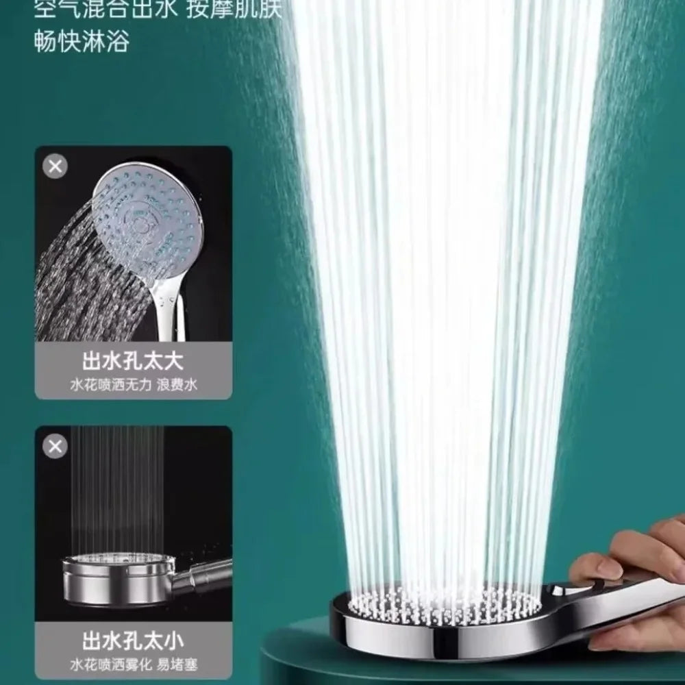MMOOKA New 13CM Large Panel 3 Modes Shower Head High Pressure Water Massage Shower Head With Filter Element Bathroom Accessories MMOOKA.COM