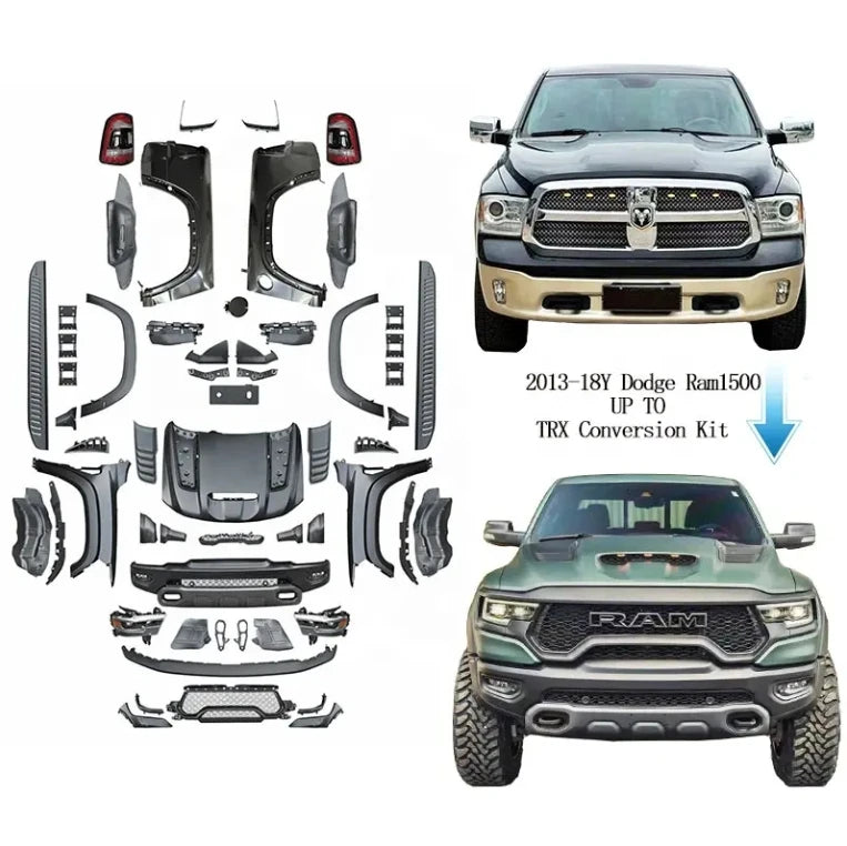 ANTNX High quality product, Ram 1500 2500 upgraded to 2021 TRX car body kit parts conversion kit accessories Dodge bumper headlights ANTNX.COM