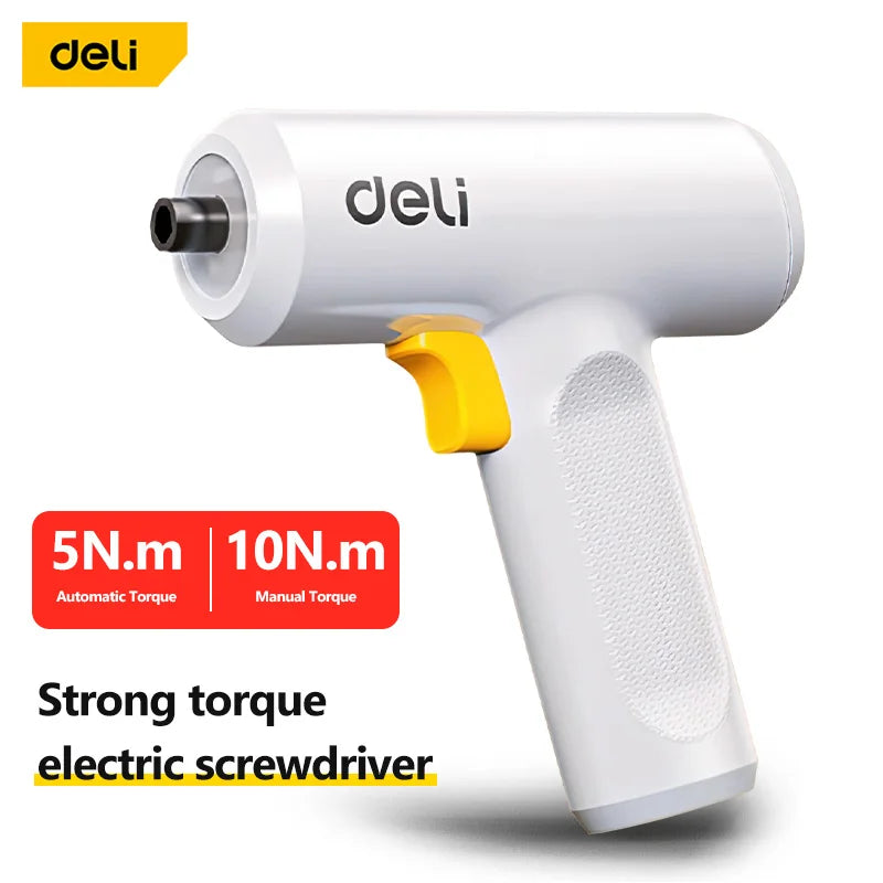 Deli Handheld Cordless Screwdriver 3.6V 1500mAh 5N.M Torque Electric Screwdriver Household Wireless Power Tools