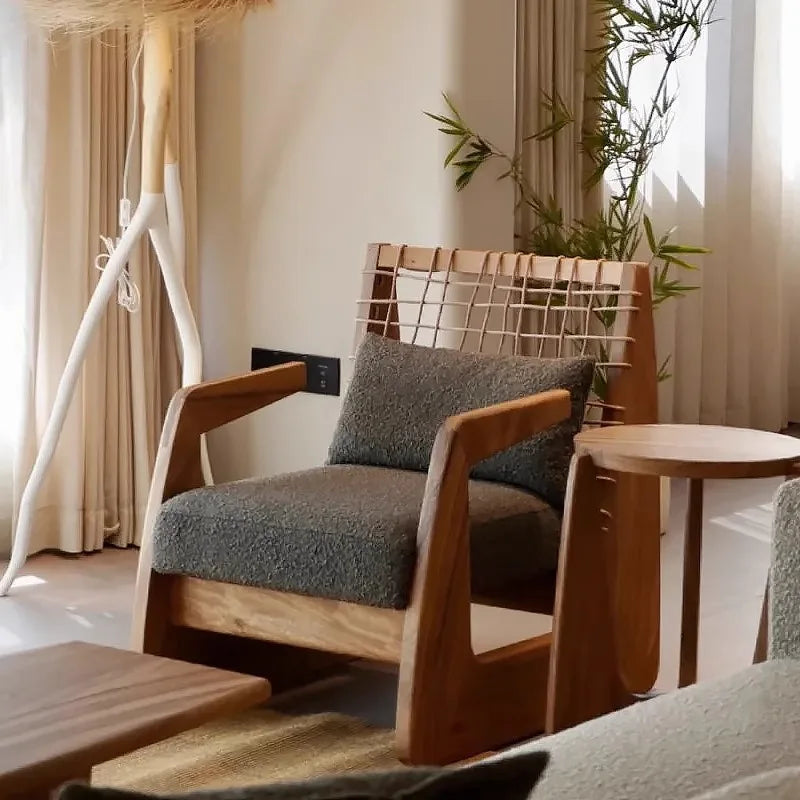 ANTNX Salon Balcony Living Room Chairs Relax Modern Individual Wooden Living Room Chairs Comfortable Lazy Sillon Postmodern Furniture ANTNX.COM
