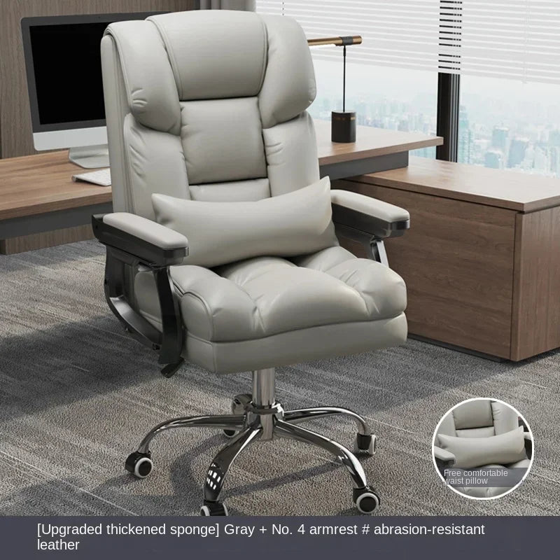 MMOOKA Rolling Leather Office Chairs Work Kneeling Gaming Nordic Office Chairs Comfy Arm Reading Chaise De Bureau Furnitures Wrx