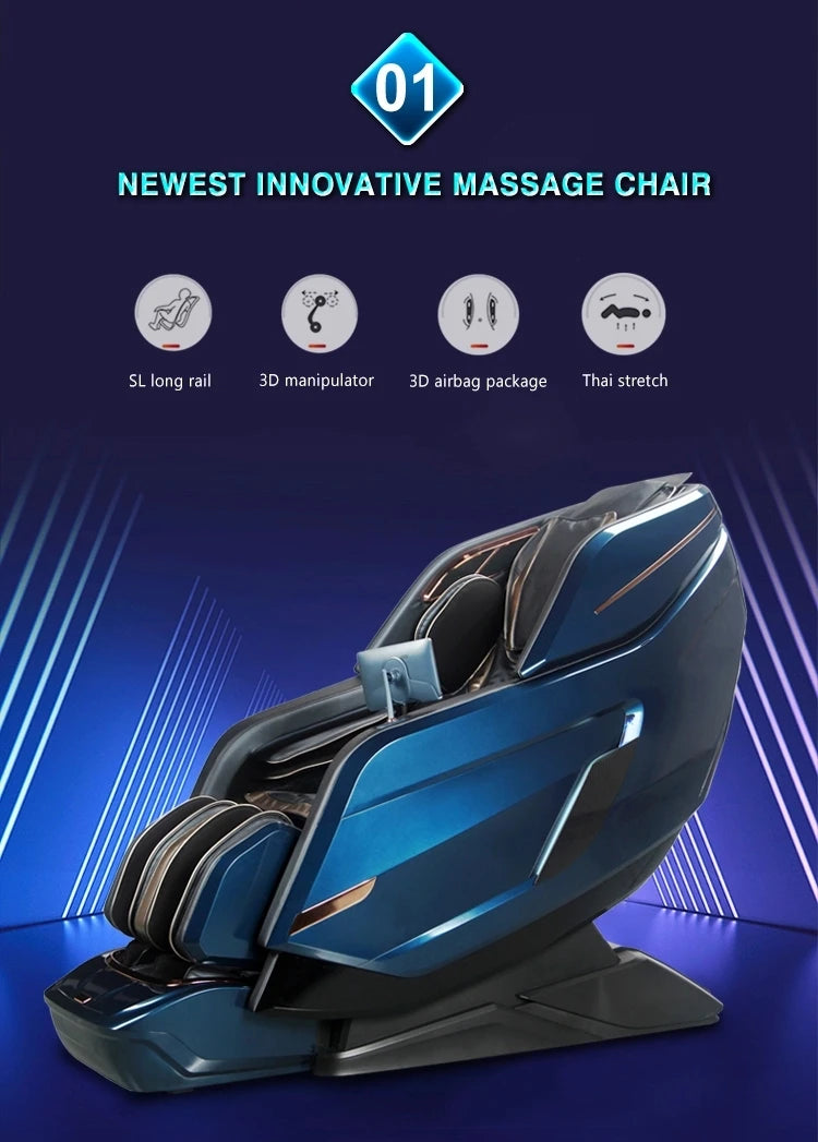 Home Luxury Full Body Electric AI Smart Heat Recliner Thai Stretch 3D Robot Hand SL Track Zero Gravity Shiatsu 4D Massage Chair