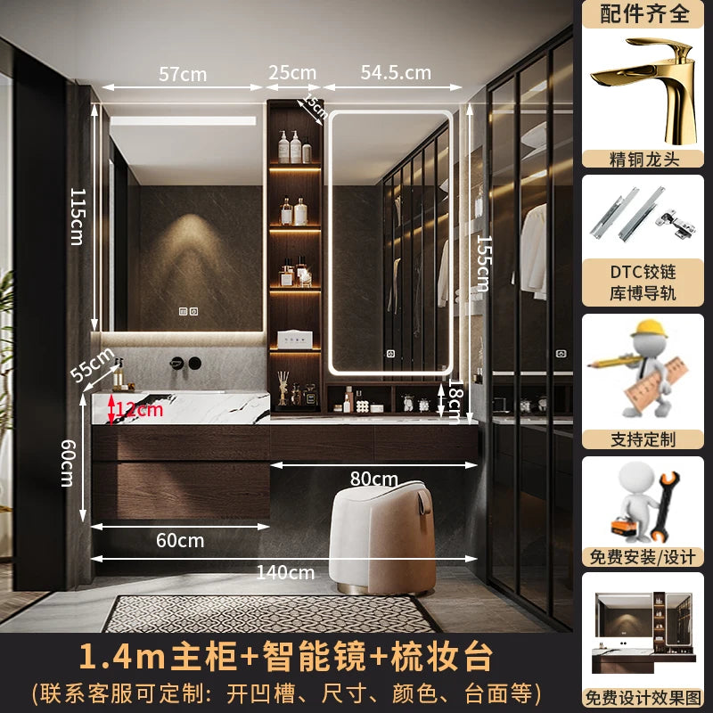 ANTNX Light Luxury Solid Wood Bathroom Cabinet Partitions Accessories Closet Cupboard Space Saver Gadgets Modern Gabinete Furniture ANTNX.COM