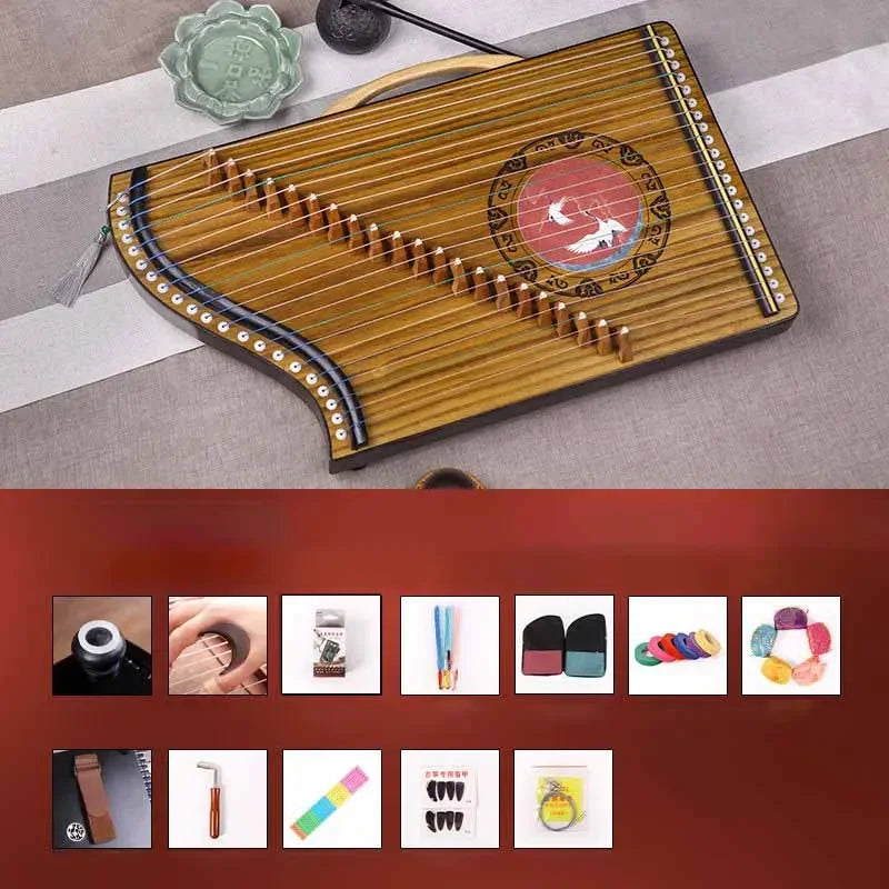 Mini Wooden Guzheng 21-strings Guzheng Professional Traditional Chinese Finger Pick Beginners Musical Instrument Accessories