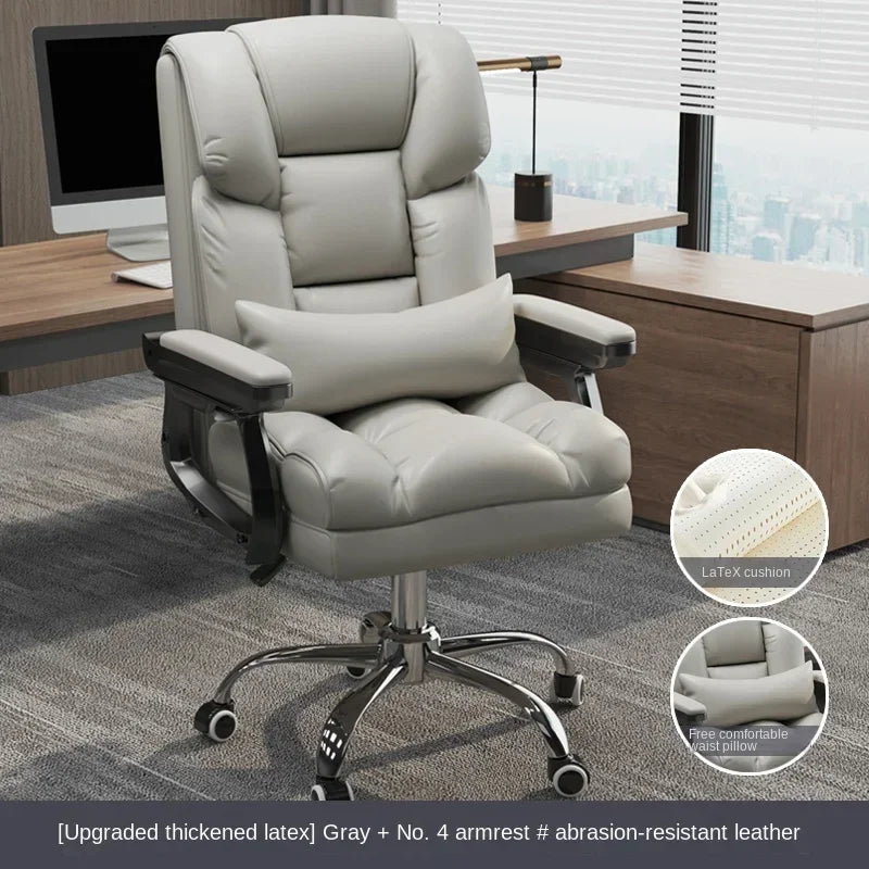 MMOOKA Rolling Leather Office Chairs Work Kneeling Gaming Nordic Office Chairs Comfy Arm Reading Chaise De Bureau Furnitures Wrx
