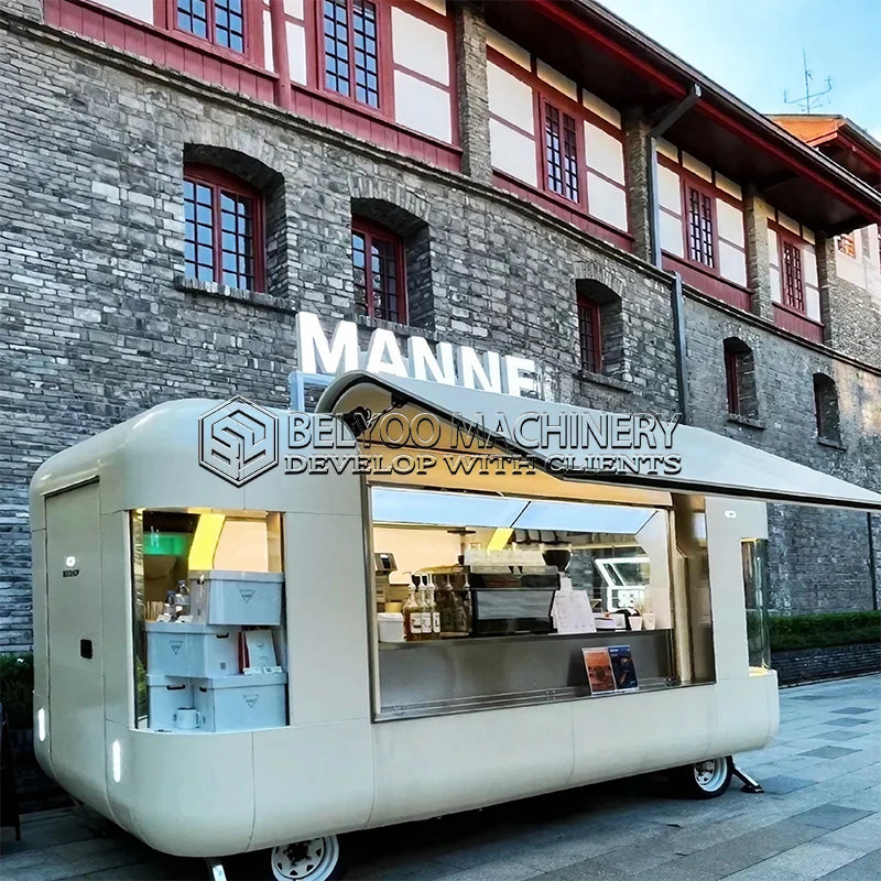 ANTNX Belyoo Mobile Coffee Shop Food Stand Ice Cream Truck Custom Food Kiosk Mobile Bar Food Truck Coffee Trailer Fully Equipped ANTNX.COM