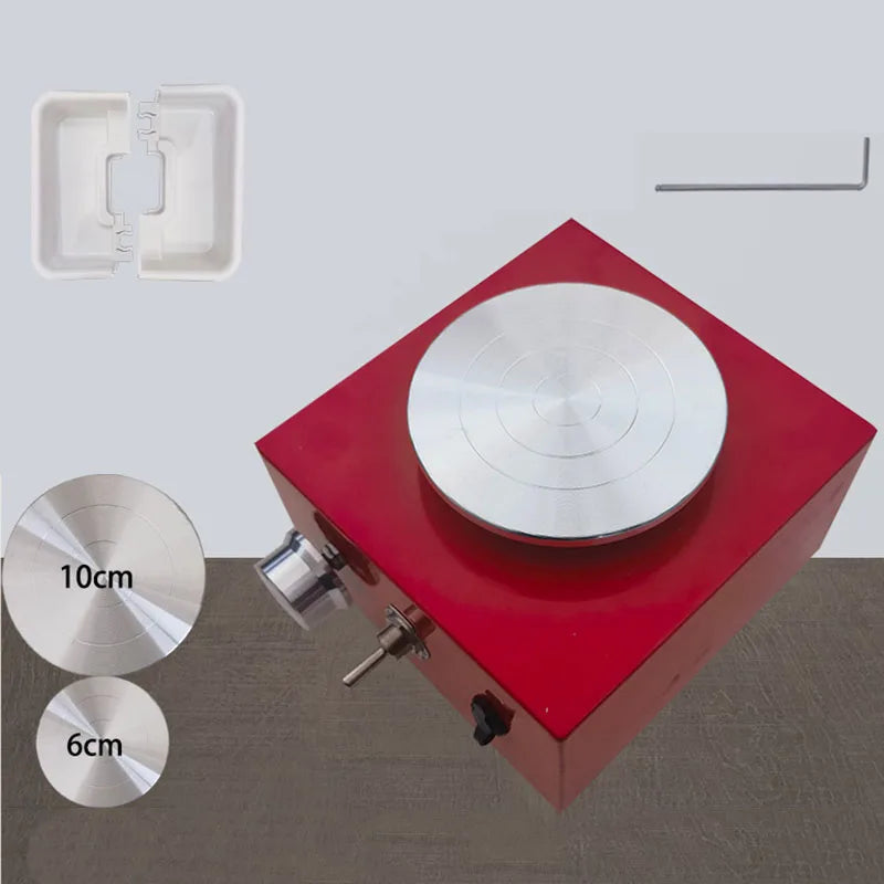 MMOOKA MMOOKA Mini Pottery Wheel Machine, 6cm 10cm Double Turntables Detachable Basin Forming Machine Adjustable Speed Electric Ceramic WheelMMOOKA.COM
