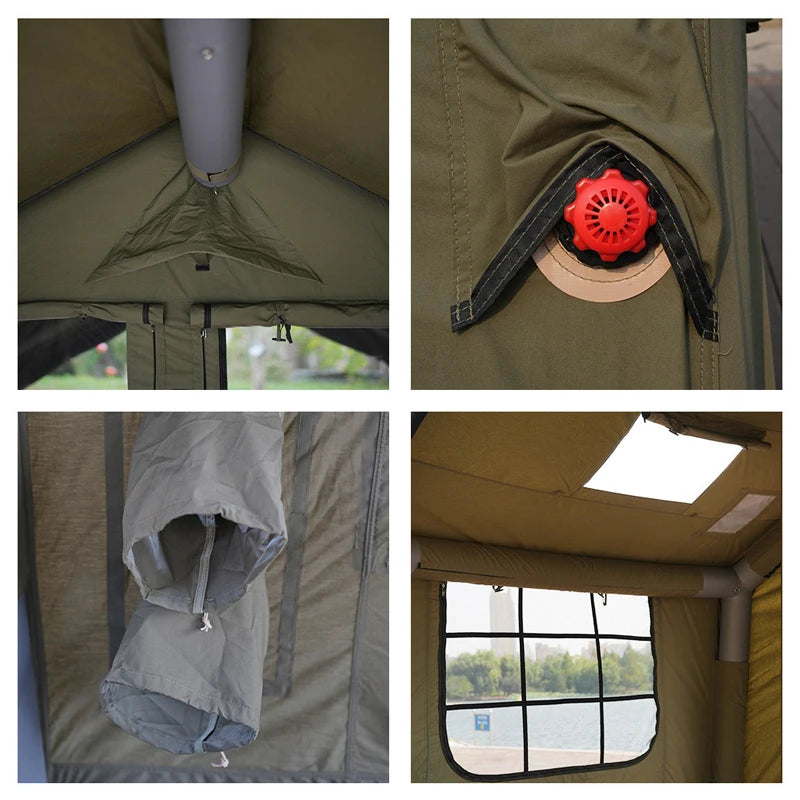 에어텐트8+8㎡Automatic Large Extend Inflatable Camping Tent Outdoor Quick Opening Tents 6-8 Person Hall Ridge Tent Family Gathering