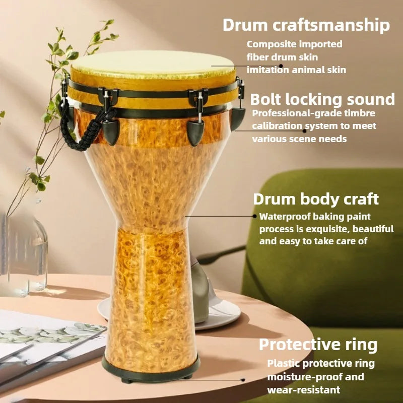 PVC Painted African Drum 12 Inch Beginners Practice Djembe Drums Professionally Playing Accompaniment Percussion Instruments