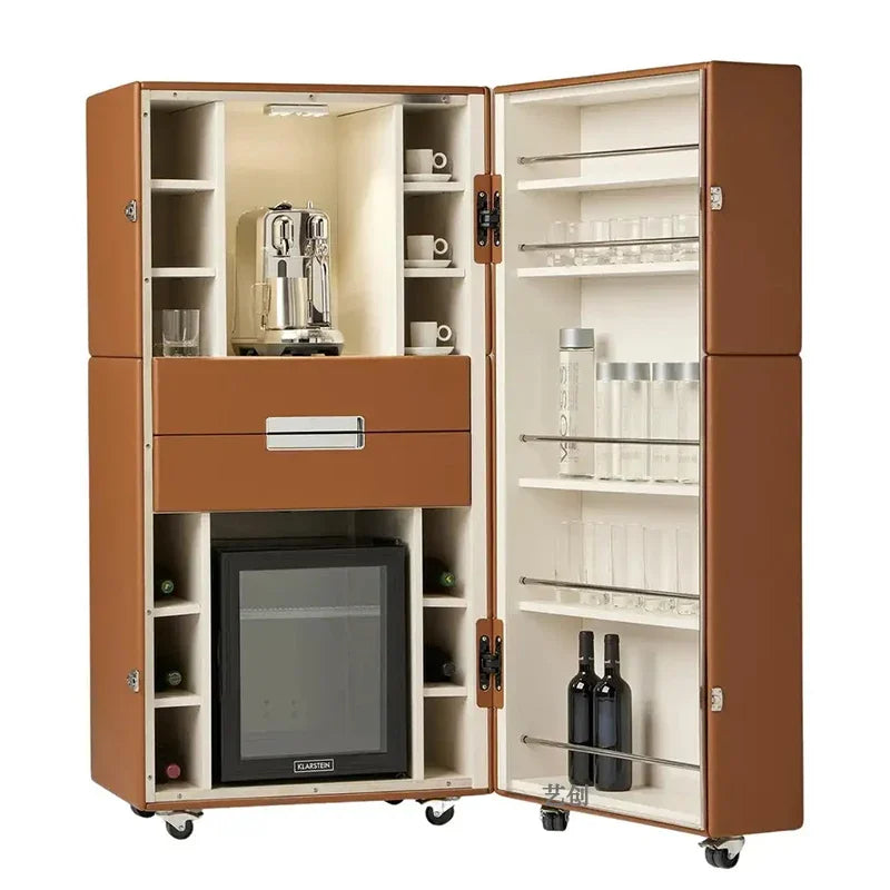 MMOOKA Light luxury simple leather red wine storage wine cabinet villa home designer high-end solid wood