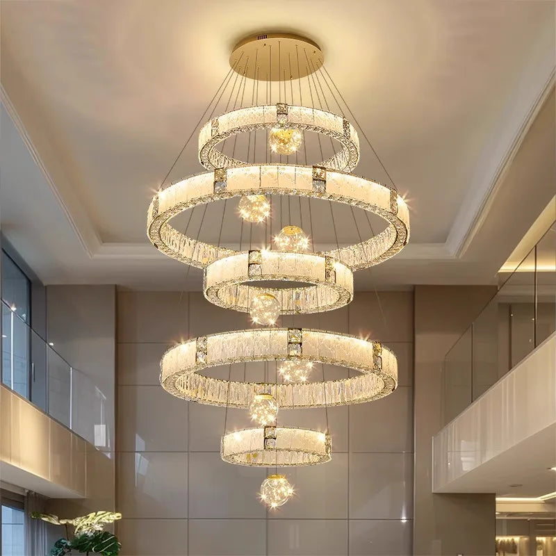 Modern home decoration crystal chandelier, stair Pendant lamp, living room Pendant lights, interior lighting