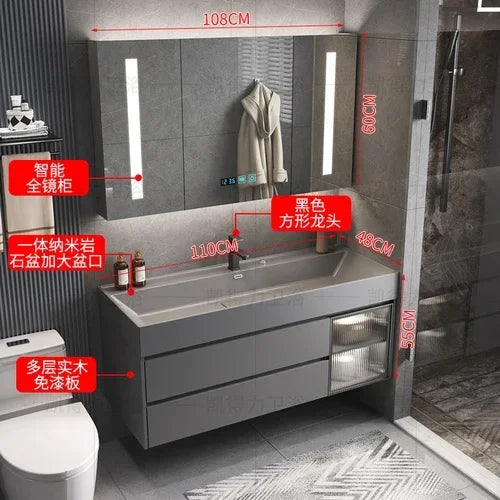 MMOOKA Multipurpose Narrow Bathroom Cabinets Makeup Organizer Makeup Bathroom Cabinets Mirror with Light Banheiro Furniture YX50BC