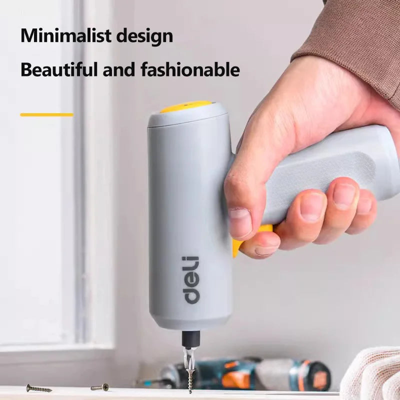 Deli Handheld Cordless Screwdriver 3.6V 1500mAh 5N.M Torque Electric Screwdriver Household Wireless Power Tools