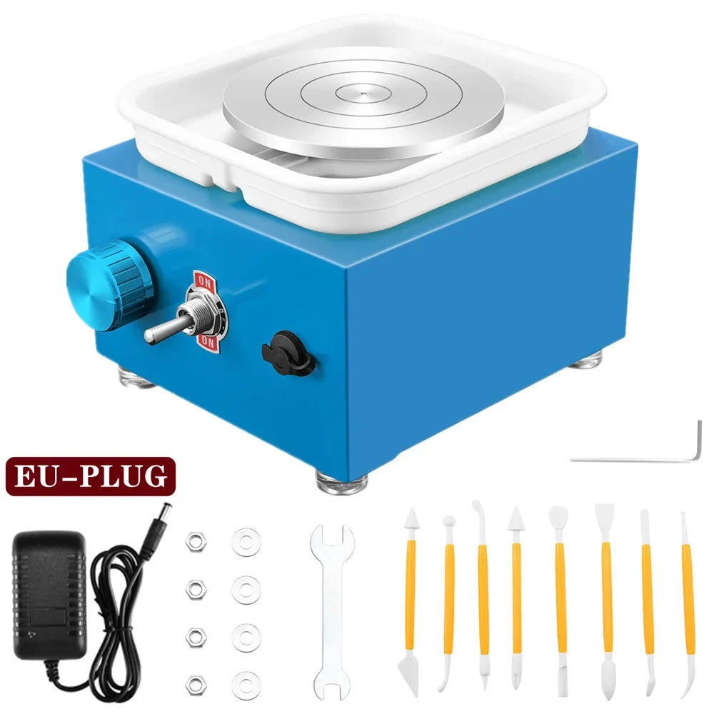 MMOOKA MMOOKA Electric Pottery Wheel Machine, Mini Pottery Forming Machine, Pottery Machine with Clay Sculpting Tools, 10CM Pottery TurntableMMOOKA.COM