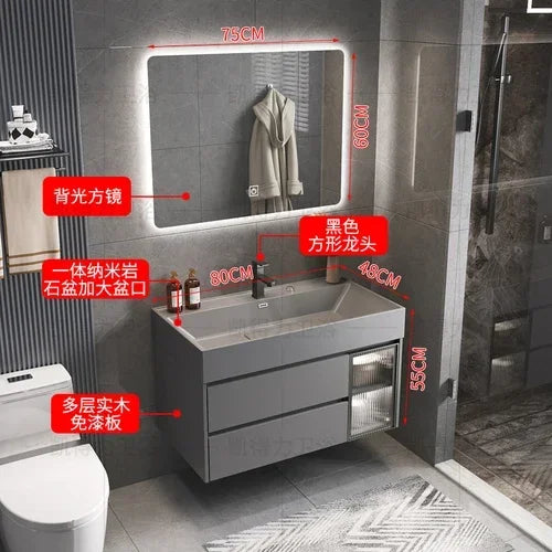 MMOOKA Multipurpose Narrow Bathroom Cabinets Makeup Organizer Makeup Bathroom Cabinets Mirror with Light Banheiro Furniture YX50BC