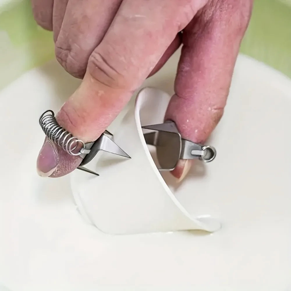 MMOOKA MMOOKA 2pcs Pottery Glaze Tool, Fingertip Dip Glaze Clip, Stainless Steel Glaze Clip, DIY Teacup ClipMMOOKA.COM