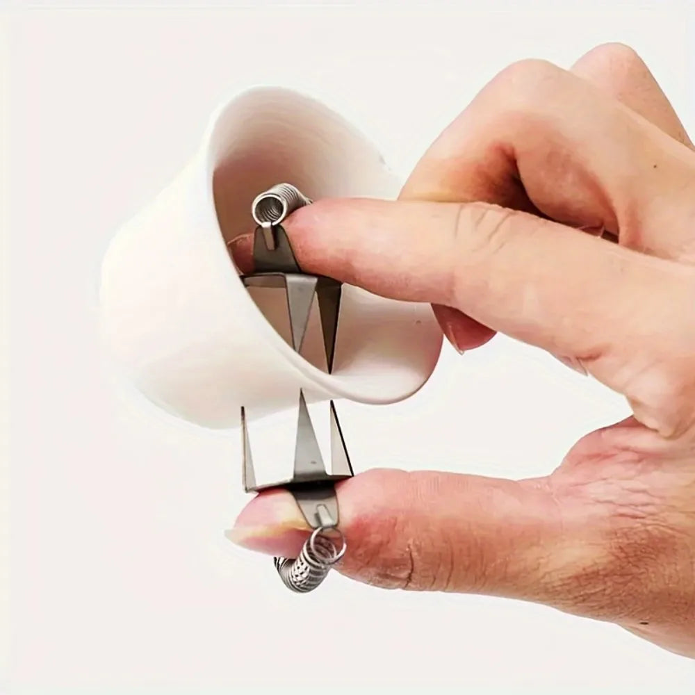 MMOOKA MMOOKA 2pcs Pottery Glaze Tool, Fingertip Dip Glaze Clip, Stainless Steel Glaze Clip, DIY Teacup ClipMMOOKA.COM