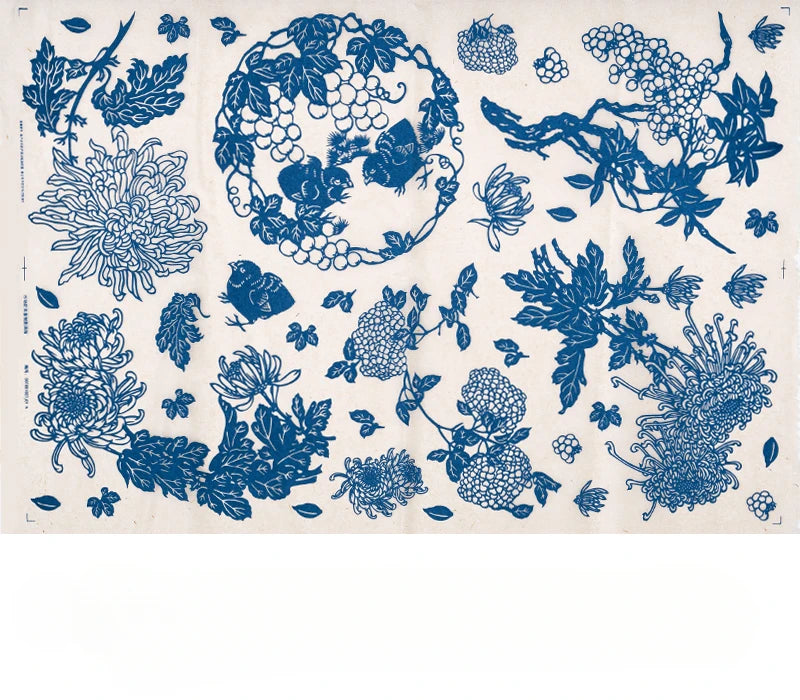 MMOOKA MMOOKA 1PC Pottery Ceramic Clay Transfer Paper Underglaze Flower Paper High Temperature Jingdezhen Traditional Decal Coloring ToolMMOOKA.COM
