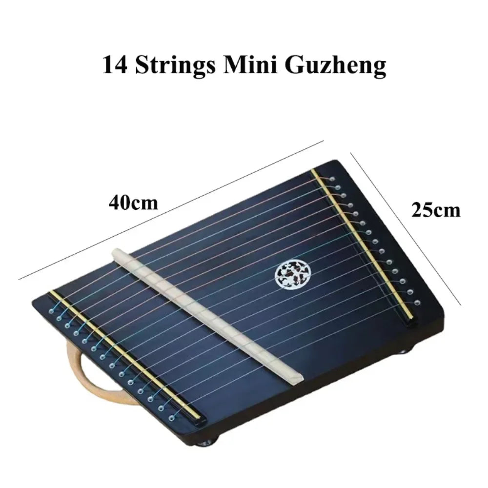 14 21 Strings Guzheng Portable Wooden Guqin Chinese Mini Zither Beginner Finger Trainer Traditional Stringed Instruments Gift