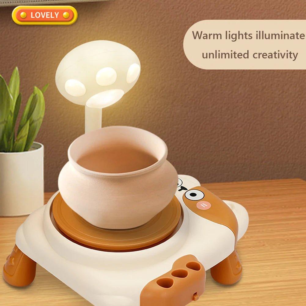 MMOOKA Kids Pottery Wheel Kit Cute Animal USB Powered Art Set for Creative DIY Crafting with Tools Birthday Gift for Ages 3 and UpMMOOKA.COM
