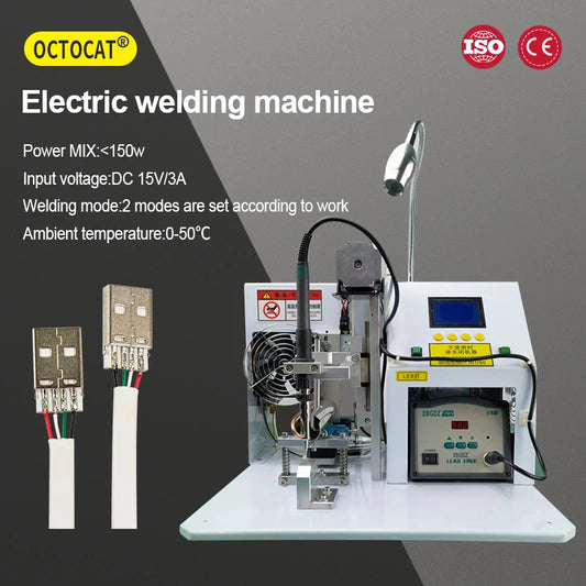 Semi-Automatic Welding Machine Electric Pneumatic USB A Micro Lightning/Type C connectors Soldering Station Welding Equipment