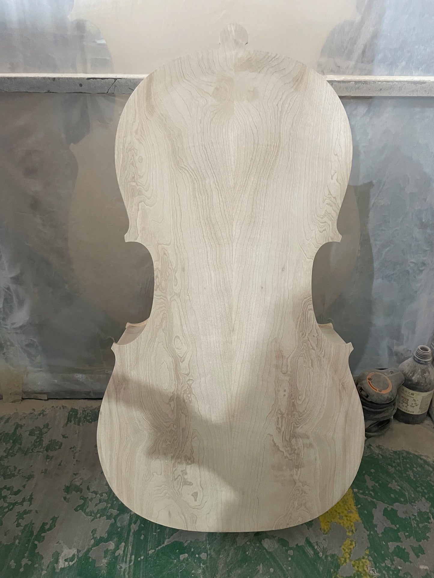 MMOOKA Semi Finished Cello Body and Neck Unfinished Maple Back Side,Spruce Panel,White Cello,1/4-4/4 Cello,Embryo Stradi Model,Handmade