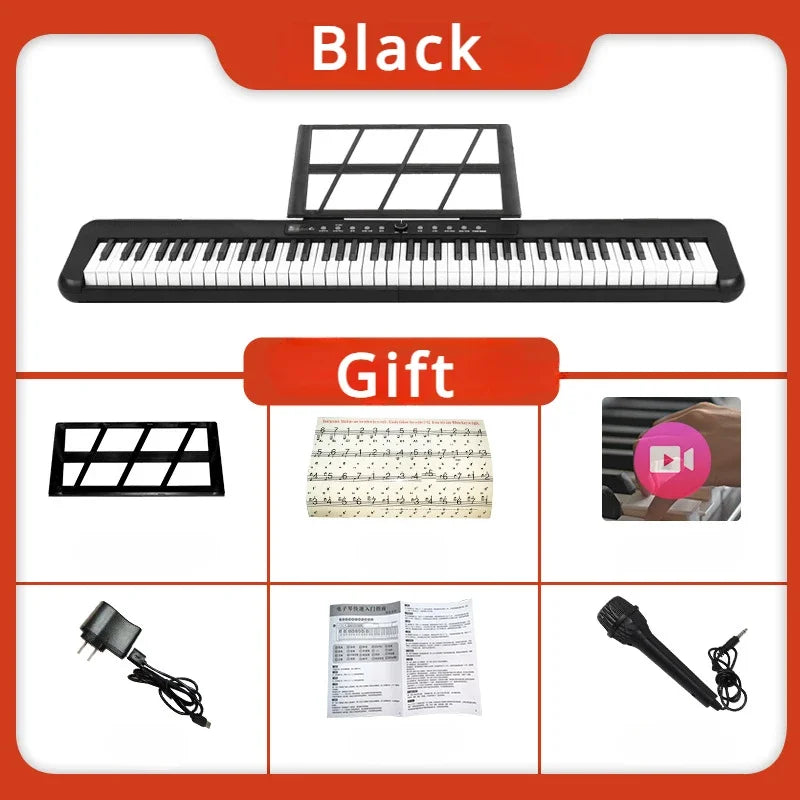 Sensitivity 88 Keys Portable Digital Piano Multifunctional Electronic Keyboard Piano for Student Musical Instrument Beginner