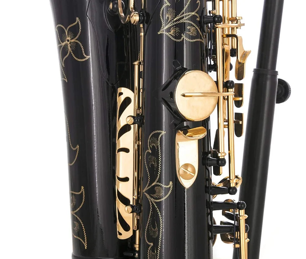 SevenAngel Professional Tenor Saxophone Bb Tune B Flat Sax Black Nickel Gold Surface High Quality Brass Instruments With Case