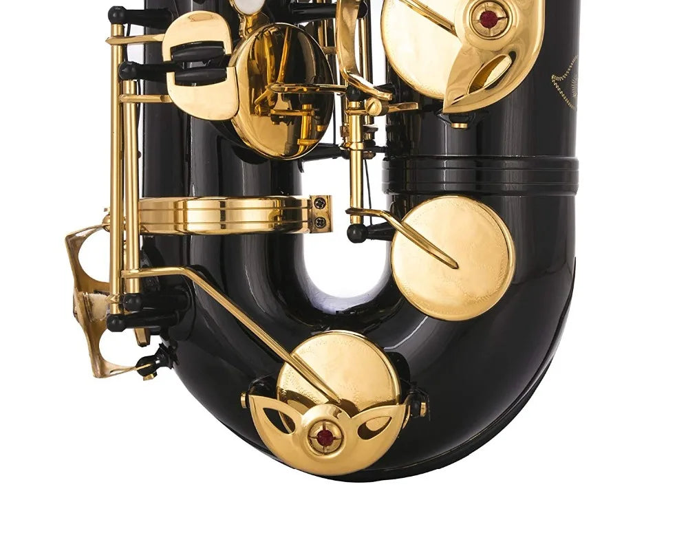 SevenAngel Professional Tenor Saxophone Bb Tune B Flat Sax Black Nickel Gold Surface High Quality Brass Instruments With Case
