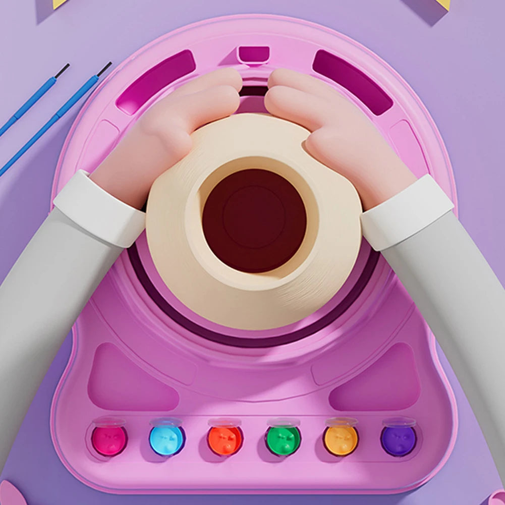 MMOOKA MMOOKA Kids Mini Pottery Machine Wheel Kit Electric Pottery Clay Wheel Educational Child-Safe Handicraft Gifts for Kids Aged 8-12MMOOKA.COM