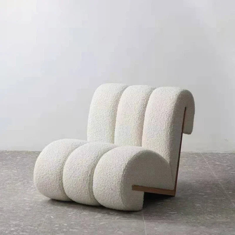 MMOOKA Creative White Modern Sofa Chairs Design Backrest Personality Model Room Small Leisure Single Lounge Chair Hotel Club Apartment