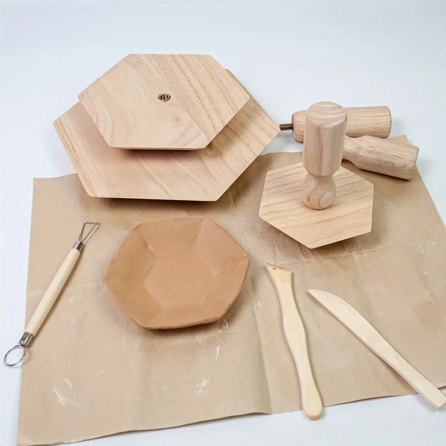 MMOOKA MMOOKA 1 Set Hexagonal Pottery Molds for Bowls Plates Ceramic Top Interchangeable Handle Clay Rapid Prototyping Geometric Mold ReusableMMOOKA.COM